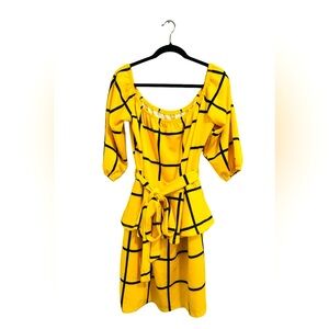 NWOT Sexy Yellow Geo Print Dress (Size 2X)